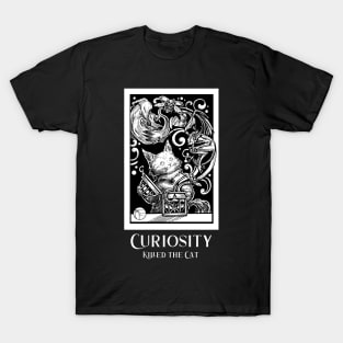 Opening Pandora's Box - Curiosity Killed The Cat - White Outlined Version T-Shirt